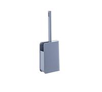 Spazzola WC Scopino for WC ha un manico lungo e setole spesse con una base di drenaggio e una maniglia for appendere un set di scopini salvaspazio Spazzola per la pulizia del bagno(Gris)