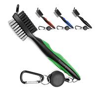 Spazzola Yupro Golf e Club Groove Cleaner 0,6 m moschettone in alluminio retrattile, leggero e alla moda, design ergonomico, facile da attaccare alla borsa da golf, green+black