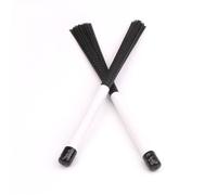 Spazzole a bacchetta retrattili, Spazzole for batteria Bacchette for tamburello Nero Bianco 38,5x2,2cm(Wit)