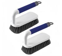 Spazzole abrasive, spazzole per la pulizia per strofinare, spazzole con manico, per doccia, bagno, tappeti, cucina e vasca da bagno, confezione da 2 (blu)