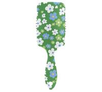 Spazzole antistatiche Fiori Verdi Bianco e Blu per soffiare Spazzola da massaggio progettata per capelli ricci con manico ergonomico cepillo anti crespo para cabello