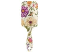 Spazzole districanti antistatiche con fiori autunnali bianco rustico per capelli spessi fanno brillare e levigare con uomini donne bambini