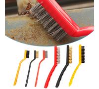 Spazzole Filo Antiruggine Scorie Smacchiatore Set 6pz Ottone Acciaio Inox Nylon