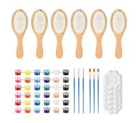 Spazzole in Legno per Capelli da Decorare e Colorare - Kit Fai Da Te Spazzole per Capelli,Set artigianale pettini legno | Per Artisti Adulti Donne Principianti Arte Hobbistica Famiglie Compleanno