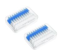 Spazzole interdentali, 300 pezzi in silicone, filo interdentale, pulitore dentale, spazzolini dentali con scatola, strumento portatile per pulizia orale profonda (blu)