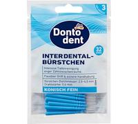 Spazzole Interdentali blu 0,6 mm ISO 3, 32 pezzi - Marchio DM Germania - Compatibili con dontodent - Interdentalbürsten blau 0,6 mm ISO 3, 32 St