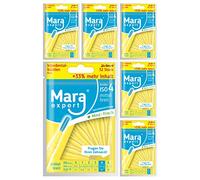 Spazzole interdentali da 0,7 mm di Mara Expert | ISO 4 medio largo | 6 x 32 spazzole interdentali giallo | ideale tra gli spazi interdentali | con gusto menta | bonus | chiedete al vostro dentista