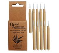 Spazzole interdentali in bambù, manico in bambù, ecologico, confezione da 10 (0,4 mm)