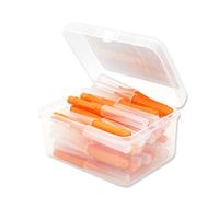 Spazzole interdentali push-pull a forma di I per interni ed esterni, per l'igiene orale, da viaggio, arancione, 0,6 mm, 40 pezzi