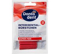 Spazzole Interdentali Rosse 0,4 mm ISO 2, 32 pezzi - Marchio DM Germania - Compatibili con Dontodent - Interdentalbürsten rot 0,4 mm ISO 2, 32 St
