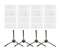 Spazzole laterali per robot aspirapolvere MAMNV T7S e Teendow T7S progettate per spazzare i detriti nel percorso principale della spazzola con filtrazione integrata (A)