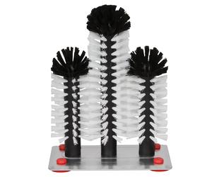 Spazzole lavabicchieri, Spazzola per lavare i bicchieri con base in metallo - 2x18 cm e 1x25 cm