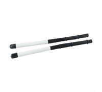 Spazzole per batteria in nylon per jazz e cajon, scopa a percussione riutilizzabile con funzione retrattile, nero e bianco, lunghezza 36,5 cm, 1 paio (bianco)