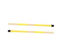 Spazzole per Batteria Jazz in Legno Giallo 1 Paio, 19 Aste | Impugnatura Comoda e Superficie Liscia, Volume Leggero, Ricambio per Strumenti a Percussione, Set da Due