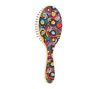 Spazzole per capelli in legno astratto colorato modello circolare spazzola per capelli naturali spazzola per capelli in legno per le donne spazzola di massaggio in legno