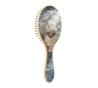 Spazzole per capelli in legno Bella capelli bianchi fata legno Paddle Brush Spazzole per capelli in legno per le donne Spazzola di messaggio di