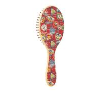 Spazzole per capelli in legno di bufalo rosso scozzese tartan scozzese fauna selvatica spazzola per capelli naturali spazzole per capelli in legno per donne spazzola per messaggi in legno