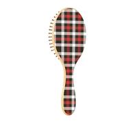 Spazzole per capelli in legno Merry Christmas Buffalo Plaid Tartan Check Scozia Nero Rosso Paddle Spazzola per capelli per le donne Spazzole in legno per capelli Spazzola di massaggio dei capelli