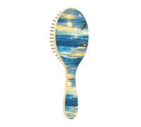 Spazzole per capelli in legno paesaggio spiaggia alberi di cocco stelle oceano pagaia spazzola per capelli per le donne spazzola in legno per capelli spazzola per capelli massaggio in legno