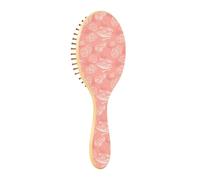 Spazzole per capelli in legno Spazzola in legno Spazzola in legno per la crescita dei capelli Spazzola per capelli naturali Elegante tazza da tè e cupcake alla rosa pesca