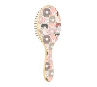 Spazzole per capelli in legno Spazzola per capelli Paddle per le donne Spazzola per capelli in legno Massaggio Spazzola per capelli Vintage Carino Adorabile Teddy Bear Cartoon Seamless Pattern