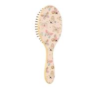 Spazzole per capelli in legno Spazzola per capelli pagaia per le donne Spazzola in legno per capelli Spazzola da massaggio Farfalle Modello Insetti Stampa romantica