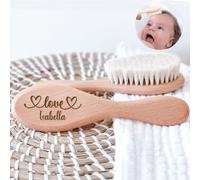 Spazzole per capelli, spazzola per capelli personalizzata con nome personalizzato, spazzola per capelli in legno per neonati, spazzola per capelli, pettine per nascita/battesimo/compleanno regalo per