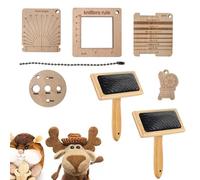 Spazzole Per Cardatura A Mano-set Di Strumenti Di Cardatura Con Spazzole Robuste, Pettini A 8 Pezzi Per Cardatura, Preparazione Del Filo E Le Fibre Di Perno, P