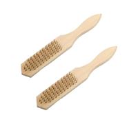 Spazzole per la pulizia, 2 pezzi, lunghezza 270 mm, spazzola in metallo, con manico in legno, spazzola per la rimozione della ruggine, segatura, polvere, colore scorie di sudore