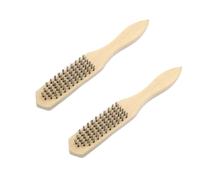 Spazzole per la pulizia, 2 pezzi, lunghezza 270 mm, spazzola in metallo, con manico in legno, spazzola per la rimozione della ruggine, segatura, polvere, colore scorie di sudore