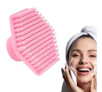 Spazzole per la pulizia del viso, esfoliante manuale, esfoliante per il viso, con manico, spazzola nera in silicone per la pulizia del viso, esfoliante profondo, da donna