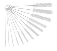 Spazzole per la pulizia, Set 13 Pezzi con Scovolini per Cannucce in Nylon 21 cm, Spazzola per Bottiglie Lunga, Spazzola per Radiatori, Scovolino per Cannucce, Piccola Spazzola da Pulizia Bianco
