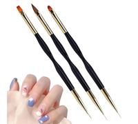 Spazzole per per art - 3 pezzi Penne di design per acrilico a doppia estremità professionale | Ripasso a fodera per con strumenti di punteggiatura, spazzole per art a do