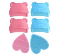 Spazzole per Shampoo Bambini, 2 Massaggianti e 4 Pettini Crosta Lattea Neonato a Forma di Cartone Animato, Blu/Rosa, 6 Pz, Adatto Alla Cura dei Capelli dei Neonati