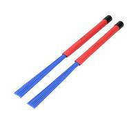 Spazzole per Tamburo Retrattili 2 Pezzi, Spazzola per Bacchette con Manico in Gomma con Setole in Plastica, Accessori di Ricambio per Tamburo (BLUE