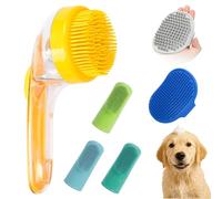 Spazzole per Toelettatura Cani | Spazzola Massaggiante per Bagno con Dispenser per Sapone e Shampoo,Setole Silicone Morbido per Pulizia e Massaggio - per Spa Casa Campeggio Esterno Interno