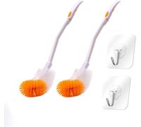 Spazzole per WC, 2 testine for spazzole a doppia faccia che possono essere piegate for pulire tutti gli angoli della fessura scanalatura, for la pulizia profonda del bagno e WC
