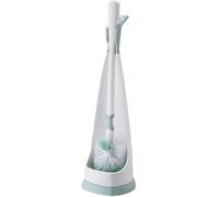 Spazzole per WC, Scopino for WC da parete for uso domestico, set di spazzole a gomito for la pulizia del bagno con manico lungo(Green)