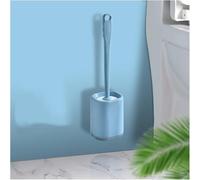 Spazzole per WC, Scopino for WC Testa in silicone Non aggroviglia i capelli Facile da pulire Supporto pavimento(Blue)