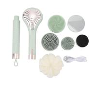 Spazzole posteriore ricaricabile per la spazzola elettrica per corpo con 6 teste di spazzole Massage di pulizia profonda per il bagno doccia in plastica 8,2 x 6,3 x 39 cm (Verde chiaro)