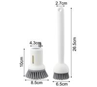 Spazzole Pulizia Cucina con Manici Lunghi Set di 2 con Dispenser Sapone