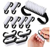 Spazzole Pulizia Unghie 12 Pezzi, Set Manicure Professionale Anti-Residui | Setta in Nylon Resistente, Design Ergonomico per Manicure e Pedicure, Non Graffia Smalto