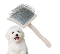Spazzole Slicker Grooming, elegante e versatile per peli di animali domestici, gatti e cani, strumento di rimozione sciolto, pettine per spargimento con manico in legno lungo | multiuso per esterni e