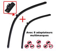 Spazzole Tergi Vetro 600+550 MM Piatto Pinze per Kangoo Be Bop Saab 9-5 Citan