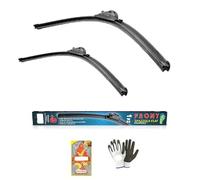 SPAZZOLE TERGICRISTALLI PER PARABREZZA ANTERIORE AUTO COMPATIBILE CON DACIA SuperNova 10.00 A 09.2003 X0 510 510 SPAZZOLA FLAT 2 PEZZI+SPOILER+11 ADATTATORI GOMMA NATURALE E SINTETICA