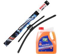 Spazzole Tergicristallo AeroTwin SET BOSCH A555S + Dr.Wack Pulitore Per Vetri 3L