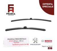 Spazzole Tergicristallo Bosch 400 600 mm Peugeot 301 1.2 VTi 72 CV 1.6 VTi 115