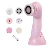 Spazzole Viso per la Detersione Strumento Ricaricabile Massaggio Scrub | Scrubber Elettrico Viso Con 6 Testine Dispositivo Detergente e di Pulizia e Cura