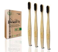Spazzolini da denti in bambù BioWhite. spazzole con setole morbide e organiche senza BPA. Naturale, Ecologico, Biodegradabile e Compostabile. Per tutta la famiglia. (Set da 4)