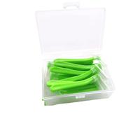 spazzolini interdentali 20 pezzi 0,6-1,2 mm a forma di L Spazzolino interdentale con scatola Pulizia dei denti Igiene Filo(Light Green 1.2mm)